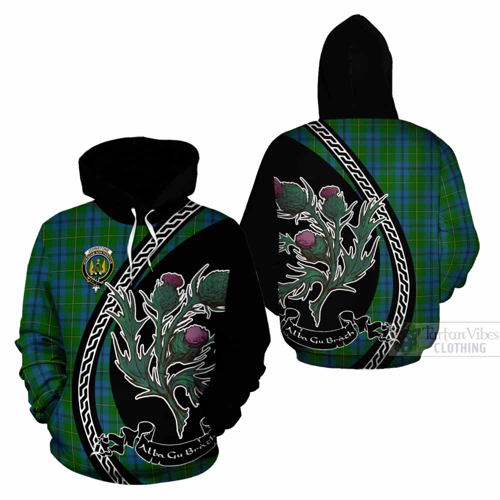 Johnstone (Johnston) Family Crest Tartan Cotton Hoodie Alba Thistle Inspired - Tartan Vibes Clothing