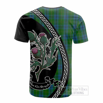 Johnstone (Johnston) Family Crest Tartan Cotton T-shirt Alba Thistle Inspired