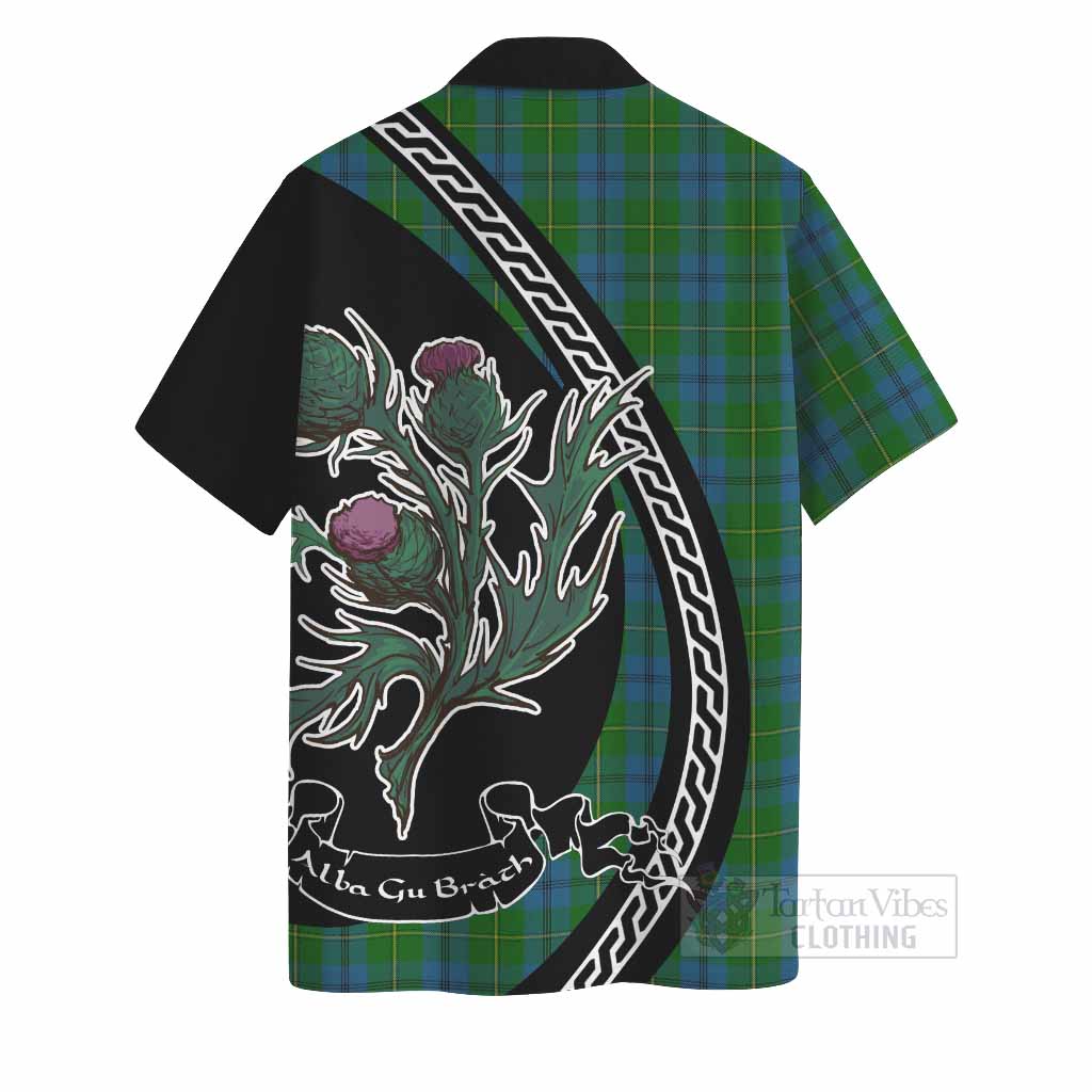 Johnstone (Johnston) Family Crest Tartan Hawaiian Shirt Alba Thistle Inspired - Tartan Vibes Clothing