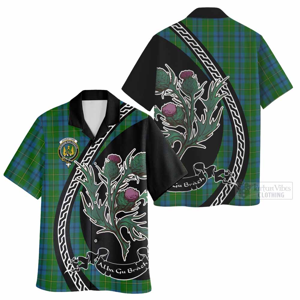 Johnstone (Johnston) Family Crest Tartan Hawaiian Shirt Alba Thistle Inspired - Tartan Vibes Clothing