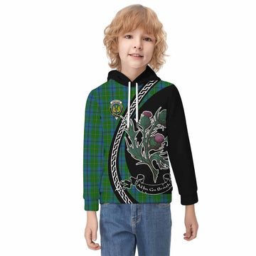 Johnstone (Johnston) Family Crest Tartan Kid Hoodie Alba Thistle Inspired