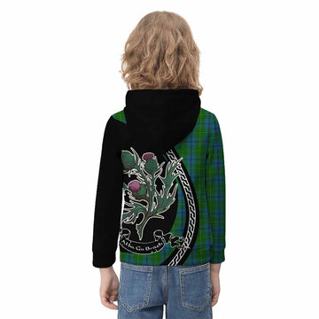 Johnstone (Johnston) Family Crest Tartan Kid Hoodie Alba Thistle Inspired