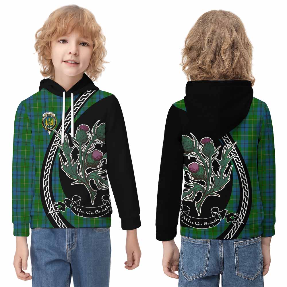 Johnstone (Johnston) Family Crest Tartan Kid Hoodie Alba Thistle Inspired - Tartan Vibes Clothing