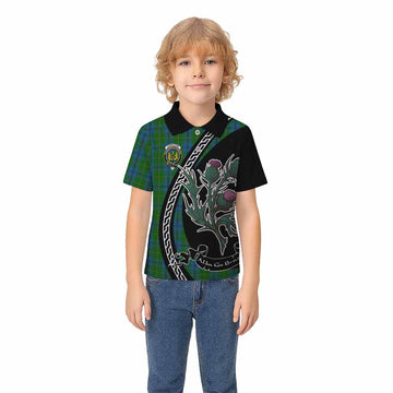 Johnstone (Johnston) Family Crest Tartan Kid Polo Shirt Alba Thistle Inspired