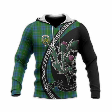 Johnstone (Johnston) Family Crest Tartan Knitted Hoodie Alba Thistle Inspired - Tartan Vibes Clothing
