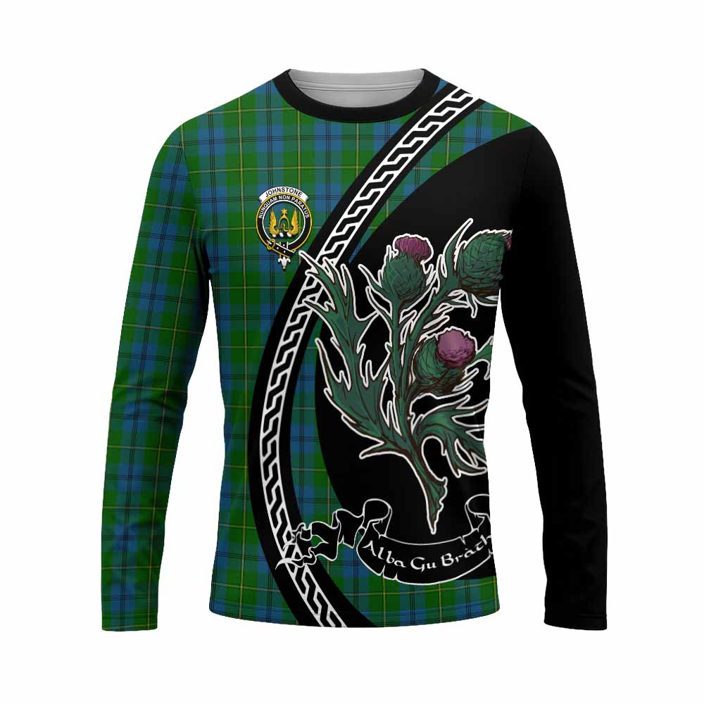Johnstone (Johnston) Family Crest Tartan Long Sleeve T-Shirt Alba Thistle Inspired - Tartan Vibes Clothing