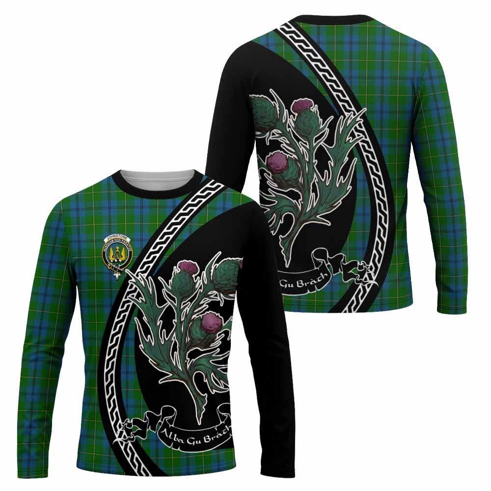 Johnstone (Johnston) Family Crest Tartan Long Sleeve T-Shirt Alba Thistle Inspired - Tartan Vibes Clothing