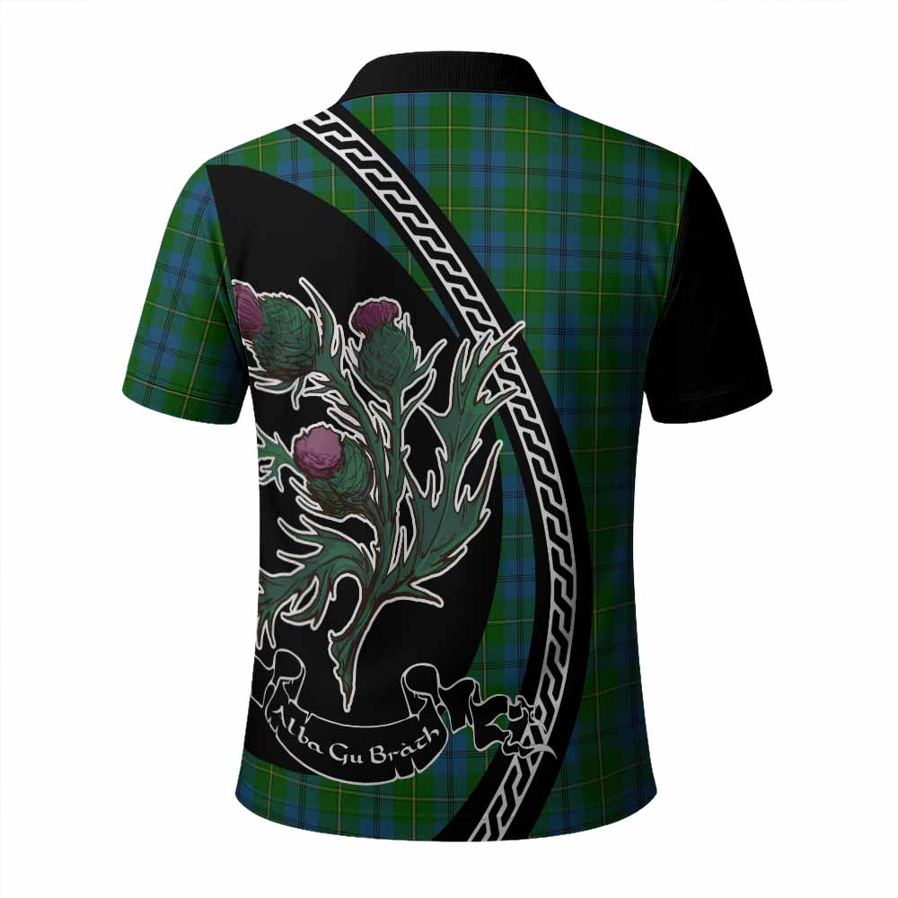 Johnstone (Johnston) Family Crest Tartan Polo Shirt Alba Thistle Inspired - Tartan Vibes Clothing
