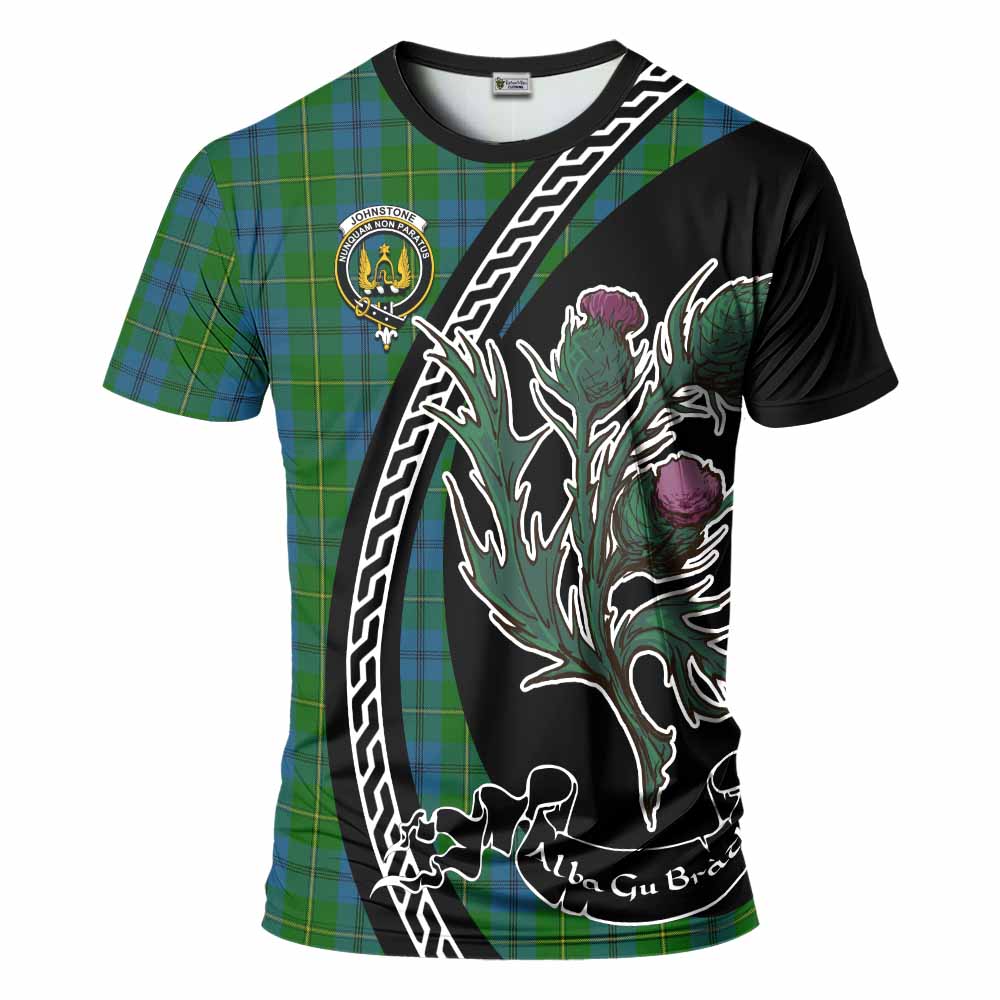 Johnstone (Johnston) Family Crest Tartan T-Shirt Alba Thistle Inspired - Tartan Vibes Clothing