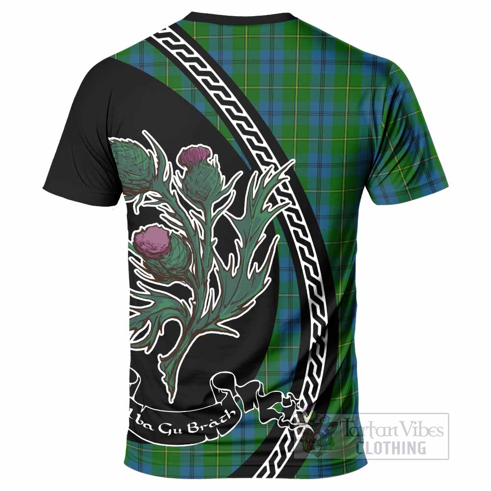 Johnstone (Johnston) Family Crest Tartan T-Shirt Alba Thistle Inspired - Tartan Vibes Clothing