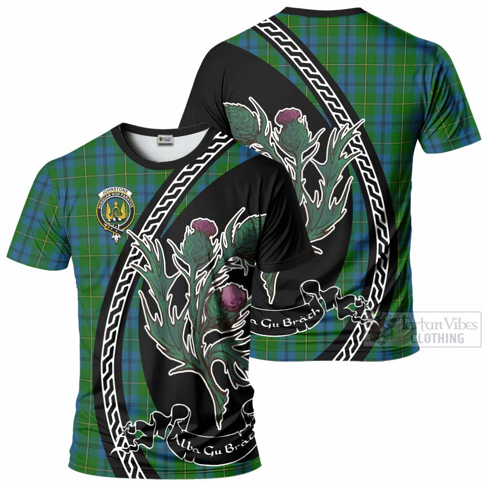 Johnstone (Johnston) Family Crest Tartan T-Shirt Alba Thistle Inspired - Tartan Vibes Clothing