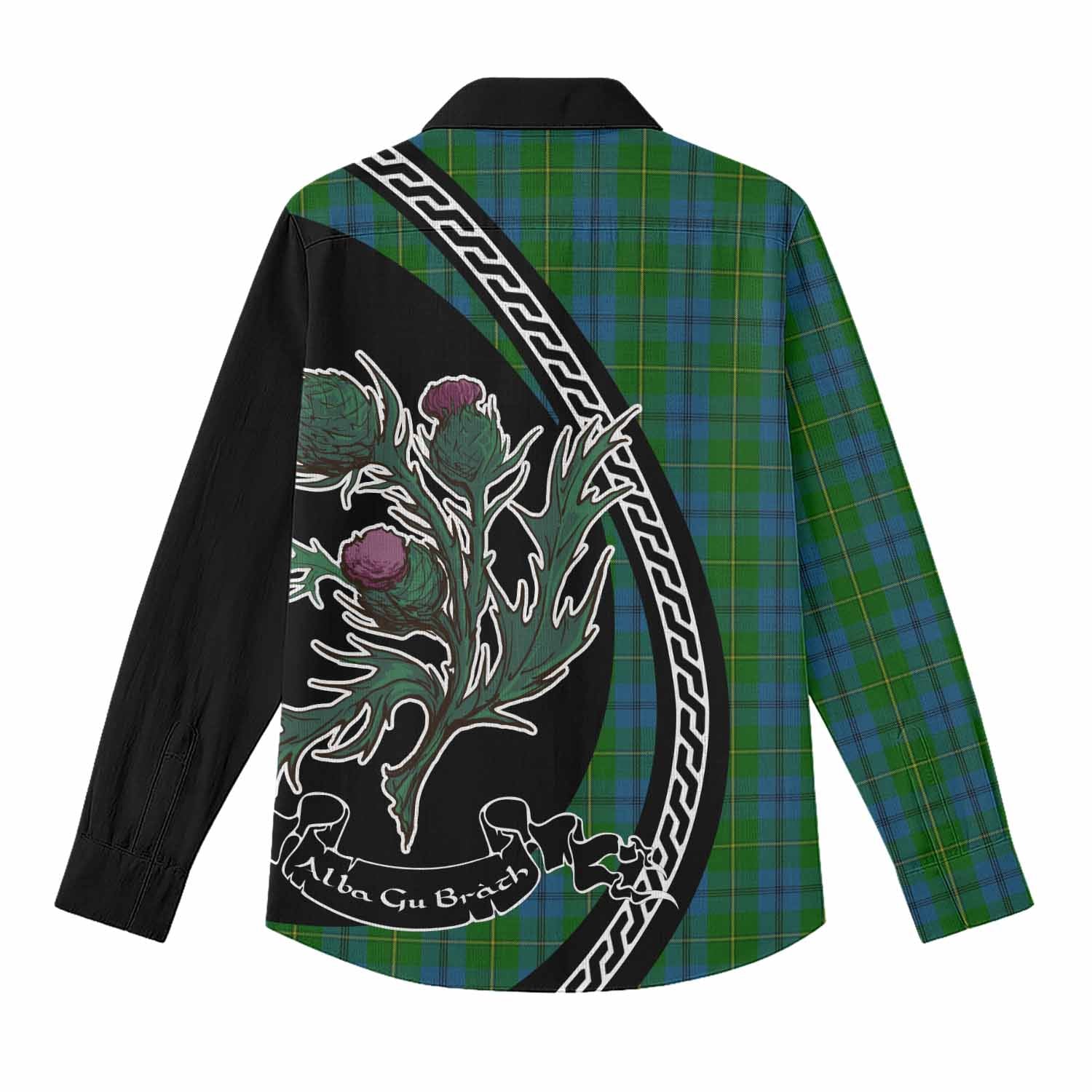 Johnstone (Johnston) Family Crest Tartan Women Casual Shirt Alba Thistle Inspired - Tartan Vibes Clothing