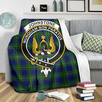 Johnstone Modern Tartan Blanket with Family Crest