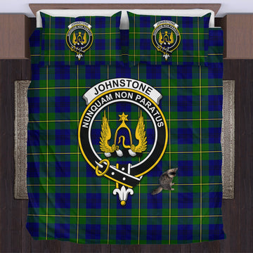 Johnstone-Johnston Modern Tartan Bedding Set with Family Crest