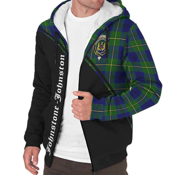 Johnstone Modern Tartan Sherpa Hoodie with Family Crest Curve Style