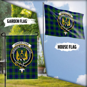 Johnstone-Johnston Modern Tartan Flag with Family Crest