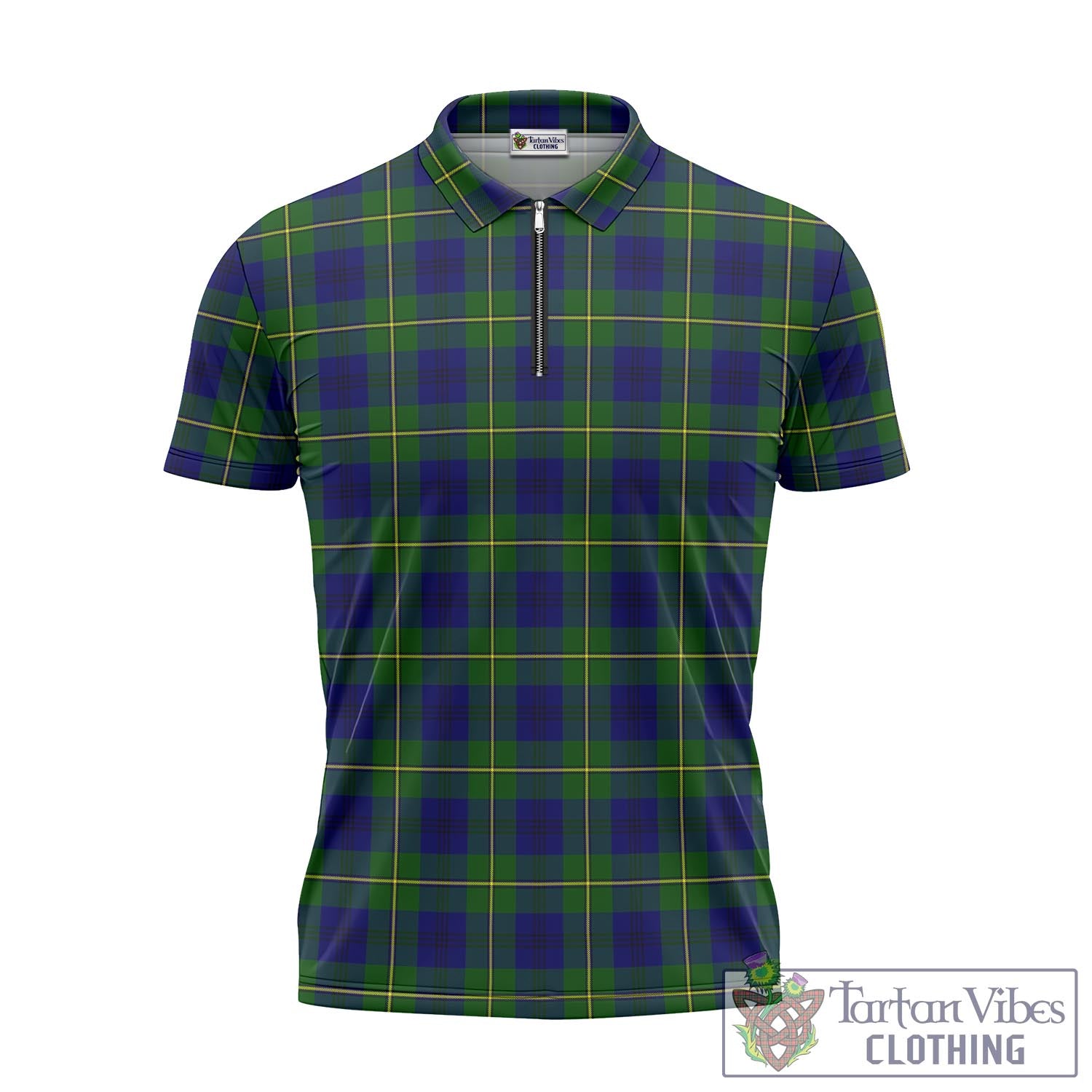 Tartan Vibes Clothing Johnstone-Johnston Modern Tartan Zipper Polo Shirt