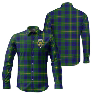 Johnstone-Johnston Modern Tartan Long Sleeve Button Up Shirt with Family Crest