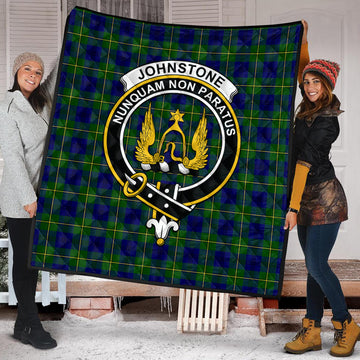 Johnstone-Johnston Modern Tartan Quilt with Family Crest