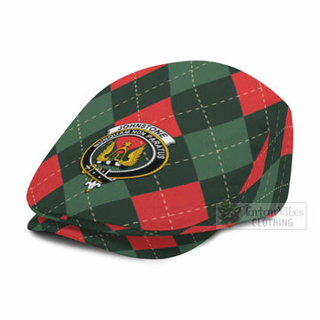 Johnstone (Johnston) Scottish Family Crest Flat Cap, Jeff Cap Argyle Plaid Christmas Style