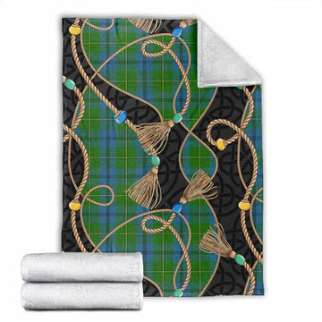 Johnstone (Johnston) Scottish Tartan Twisted Ropes Stylized Blanket X-Large 59 x 79 inches 150 x 200 cm - Tartan Vibes Clothing