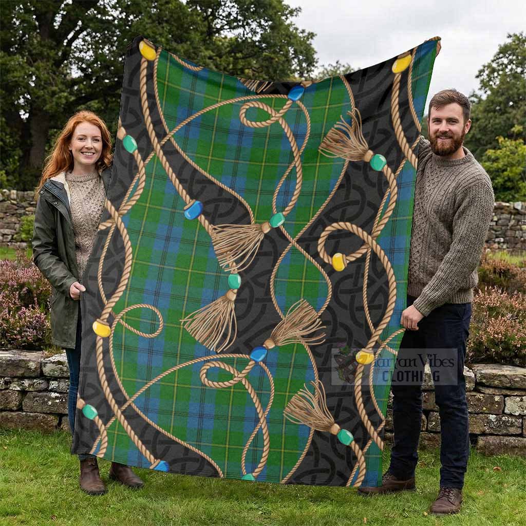 Johnstone (Johnston) Scottish Tartan Twisted Ropes Stylized Blanket - Tartan Vibes Clothing