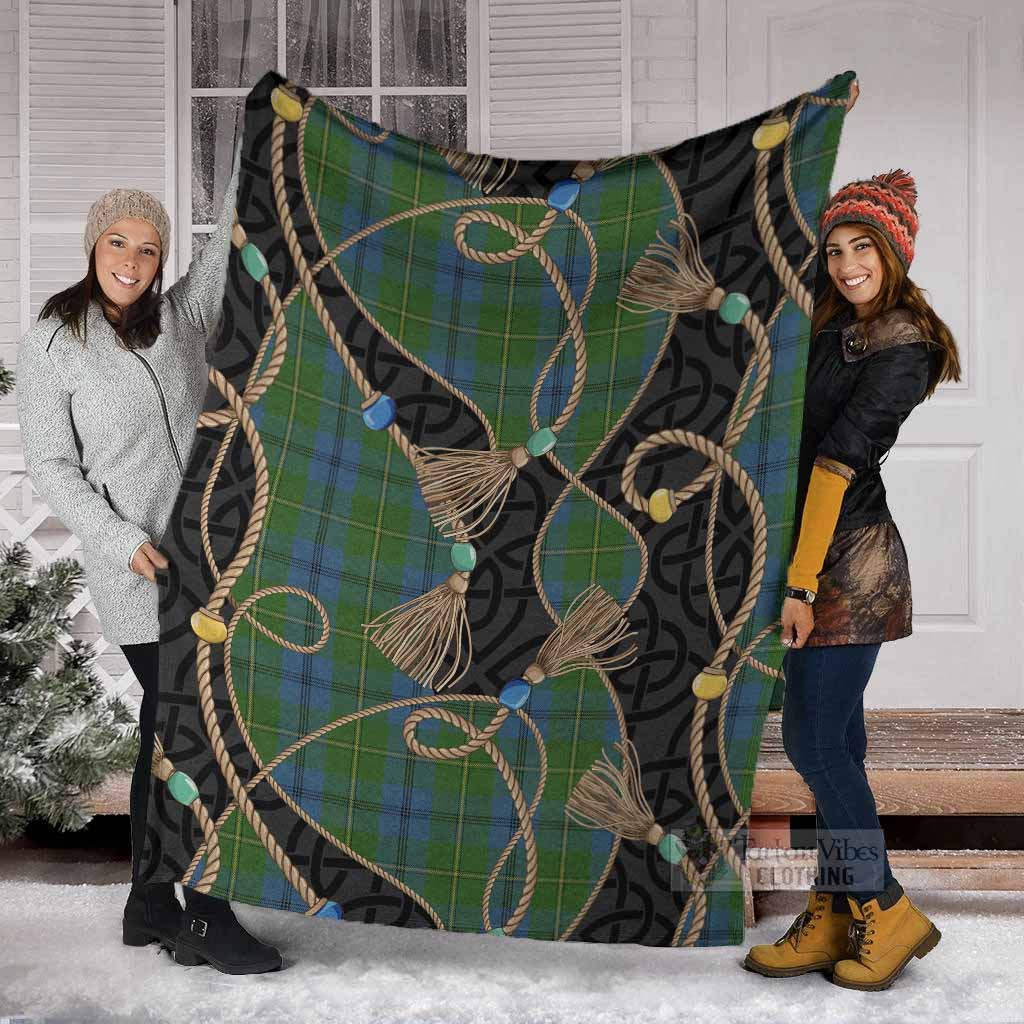Johnstone (Johnston) Scottish Tartan Twisted Ropes Stylized Blanket - Tartan Vibes Clothing