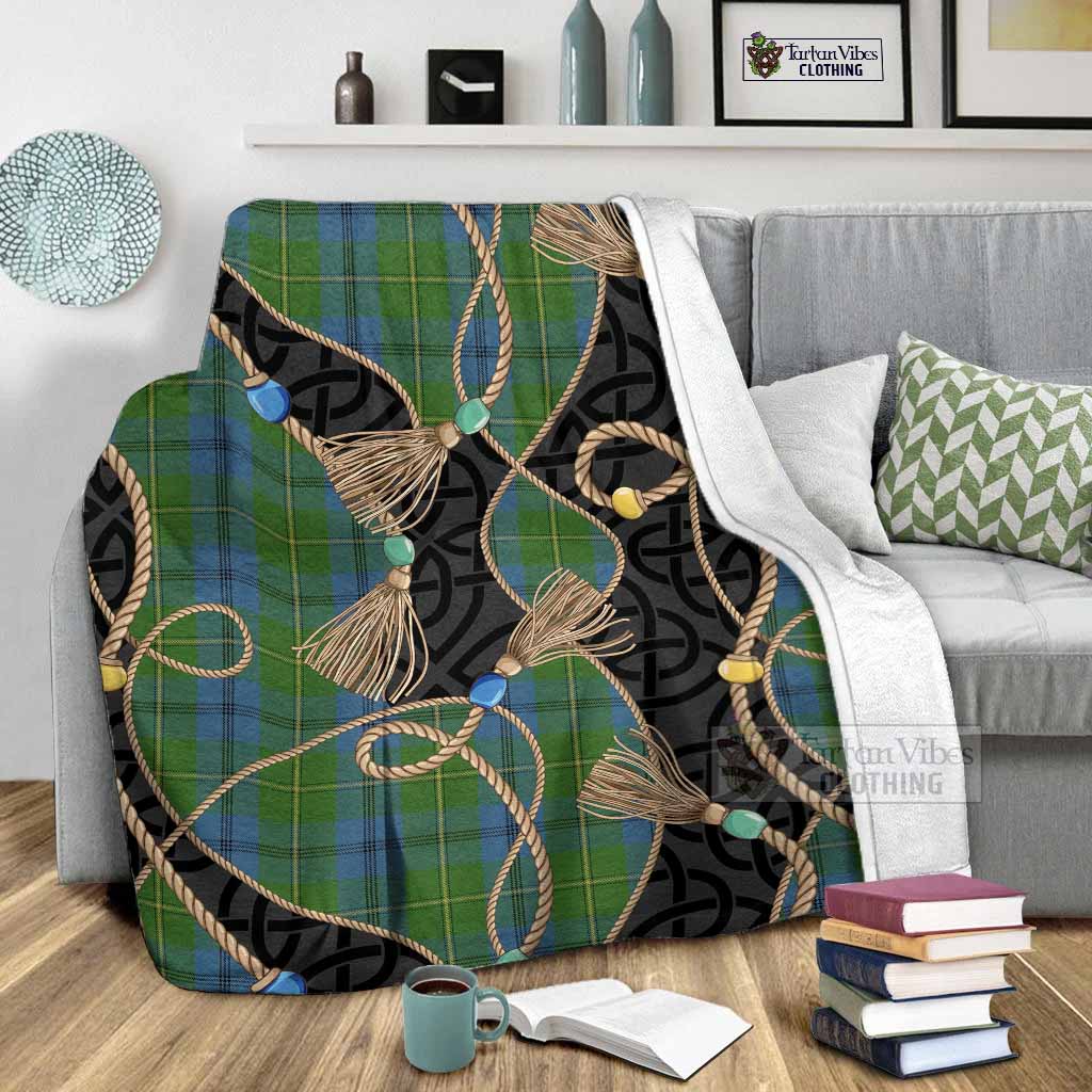 Johnstone (Johnston) Scottish Tartan Twisted Ropes Stylized Blanket - Tartan Vibes Clothing