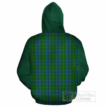 Johnstone (Johnston) Tartan Accent Cotton Hoodie with Family Crest