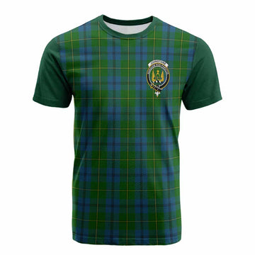 Johnstone (Johnston) Tartan Accent Cotton T-shirt with Family Crest