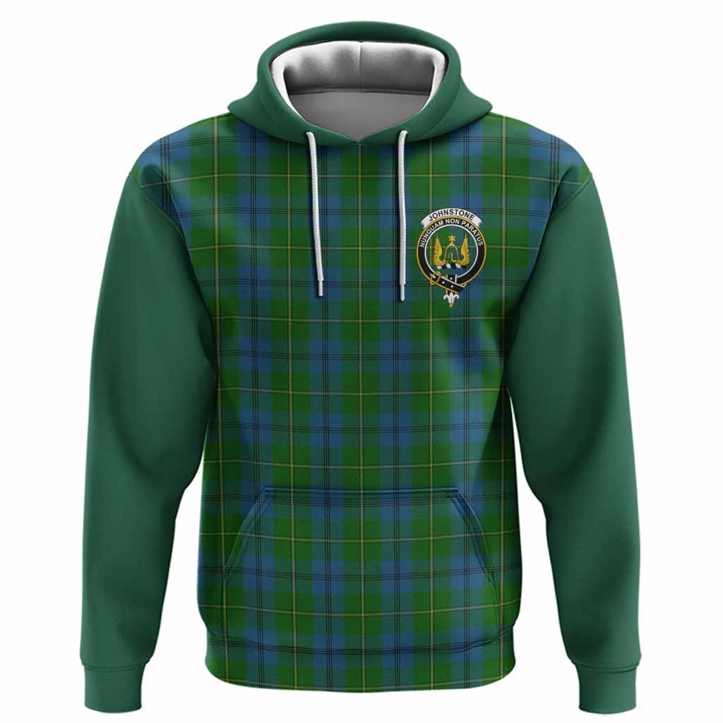 Johnstone (Johnston) Tartan Accent Hoodie with Family Crest