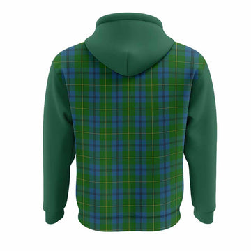 Johnstone (Johnston) Tartan Accent Hoodie with Family Crest