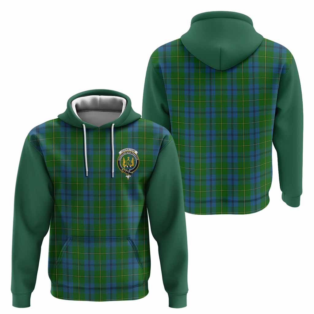 Johnstone (Johnston) Tartan Accent Hoodie with Family Crest
