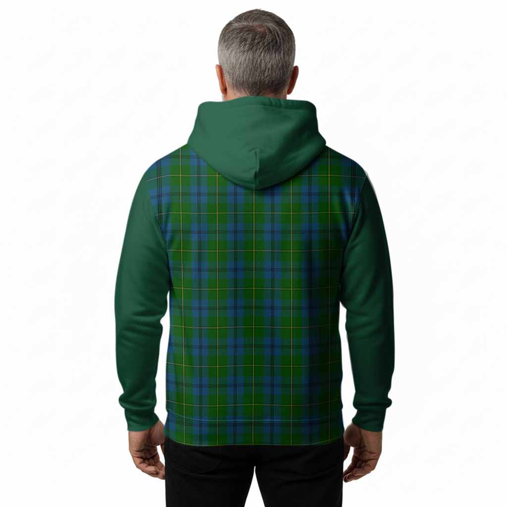 Johnstone (Johnston) Tartan Accent Hoodie with Family Crest