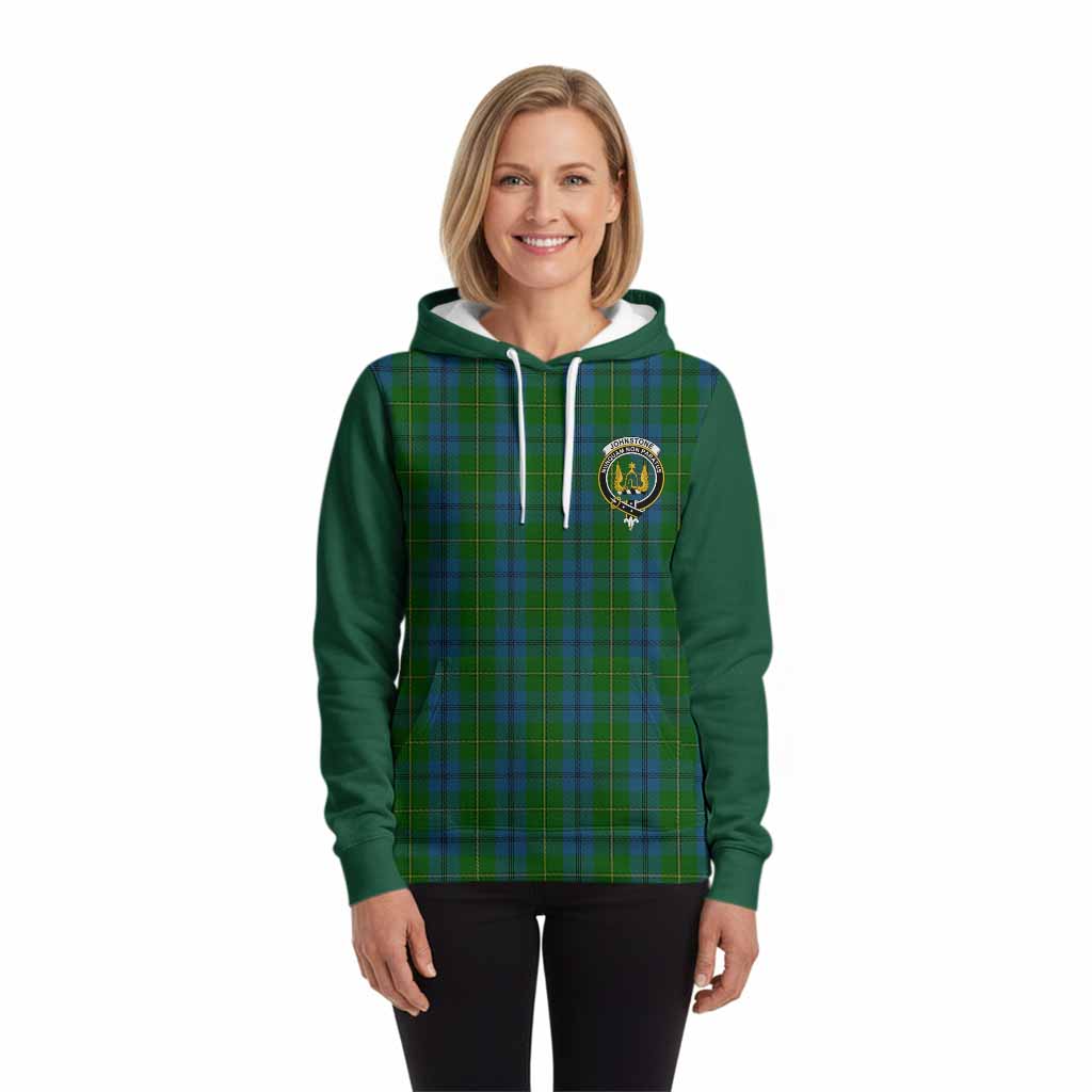 Johnstone (Johnston) Tartan Accent Hoodie with Family Crest
