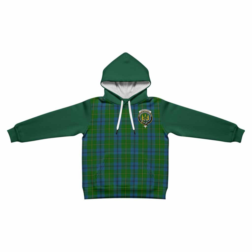 Johnstone (Johnston) Tartan Accent Kid Hoodie with Family Crest