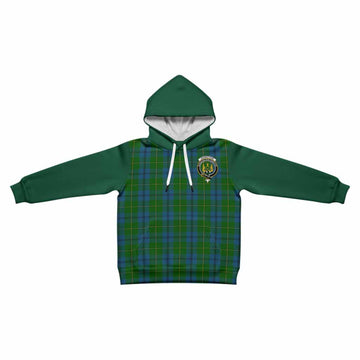 Johnstone (Johnston) Tartan Accent Kid Hoodie with Family Crest