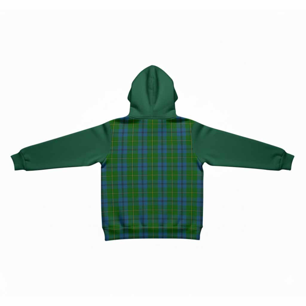 Johnstone (Johnston) Tartan Accent Kid Hoodie with Family Crest