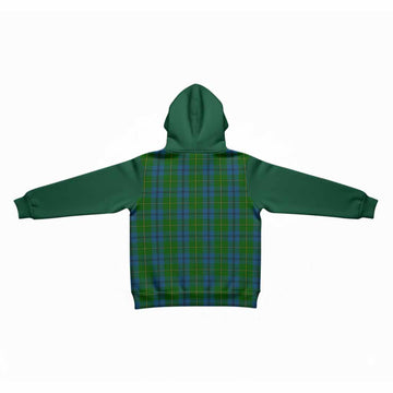 Johnstone (Johnston) Tartan Accent Kid Hoodie with Family Crest