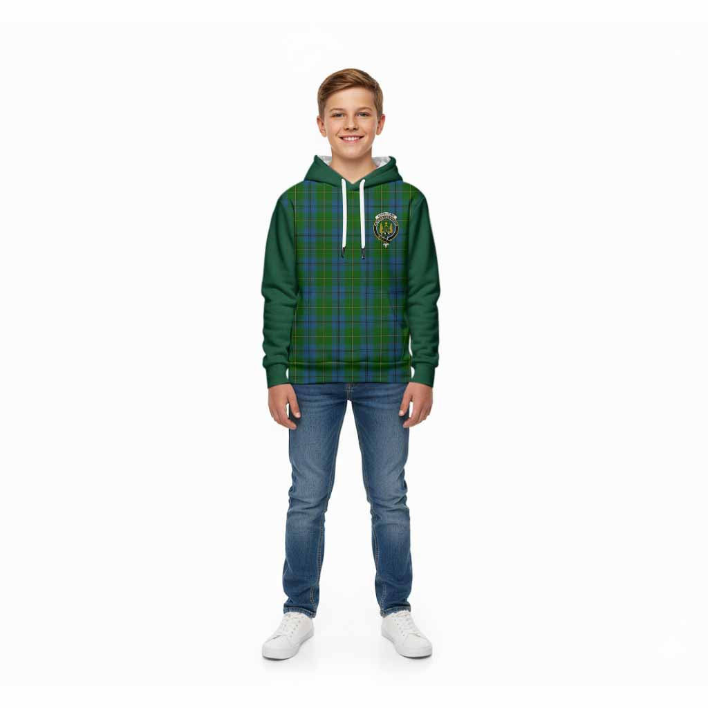 Johnstone (Johnston) Tartan Accent Kid Hoodie with Family Crest