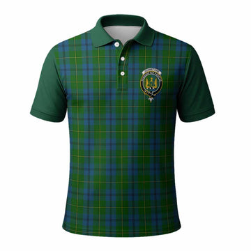 Johnstone (Johnston) Tartan Accent Polo Shirt with Family Crest