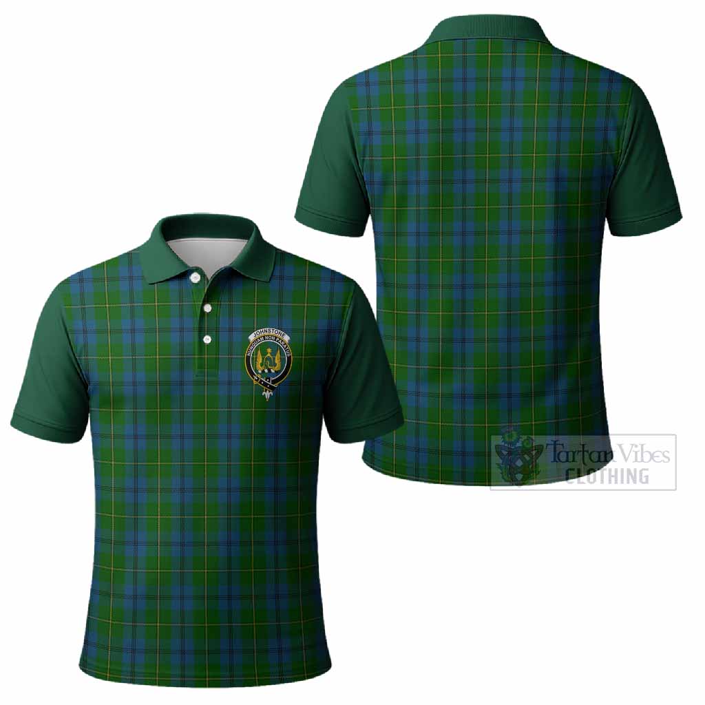 Johnstone (Johnston) Tartan Accent Polo Shirt with Family Crest