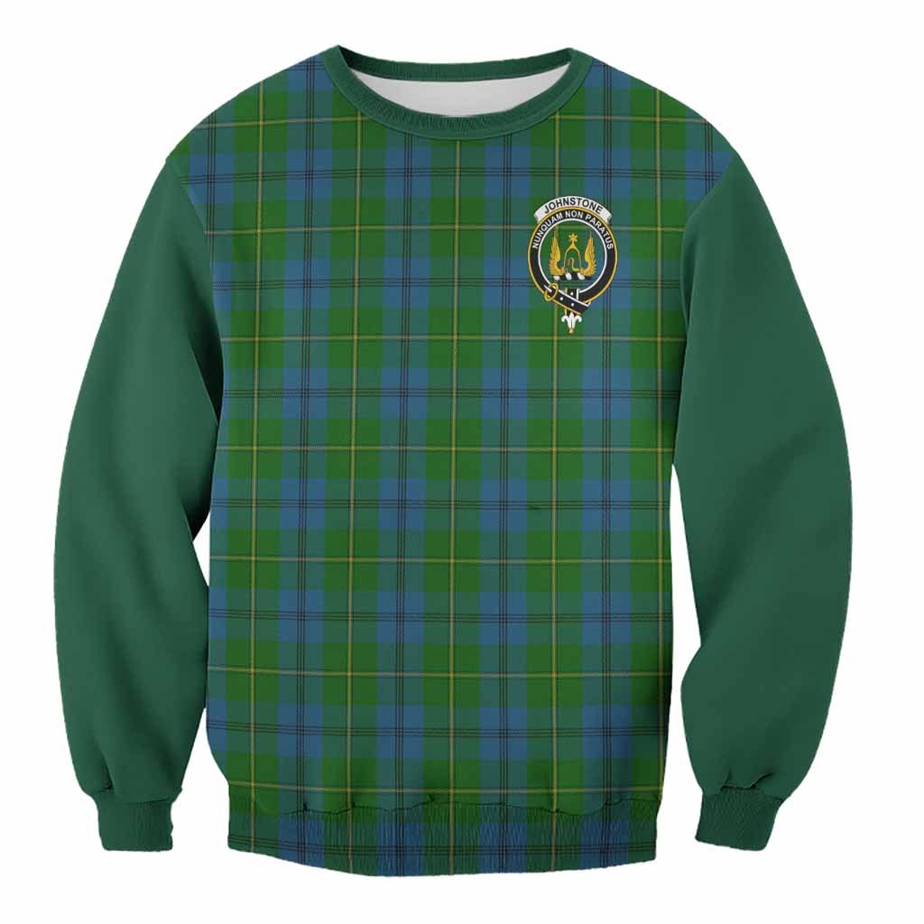 Johnstone (Johnston) Tartan Accent Sweatshirt with Family Crest