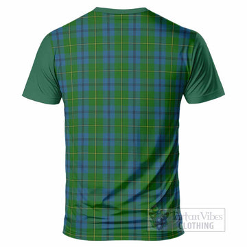 Johnstone (Johnston) Tartan Accent T-Shirt with Family Crest