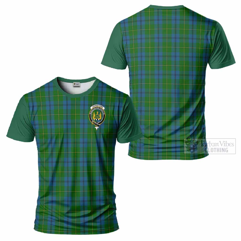 Johnstone (Johnston) Tartan Accent T-Shirt with Family Crest