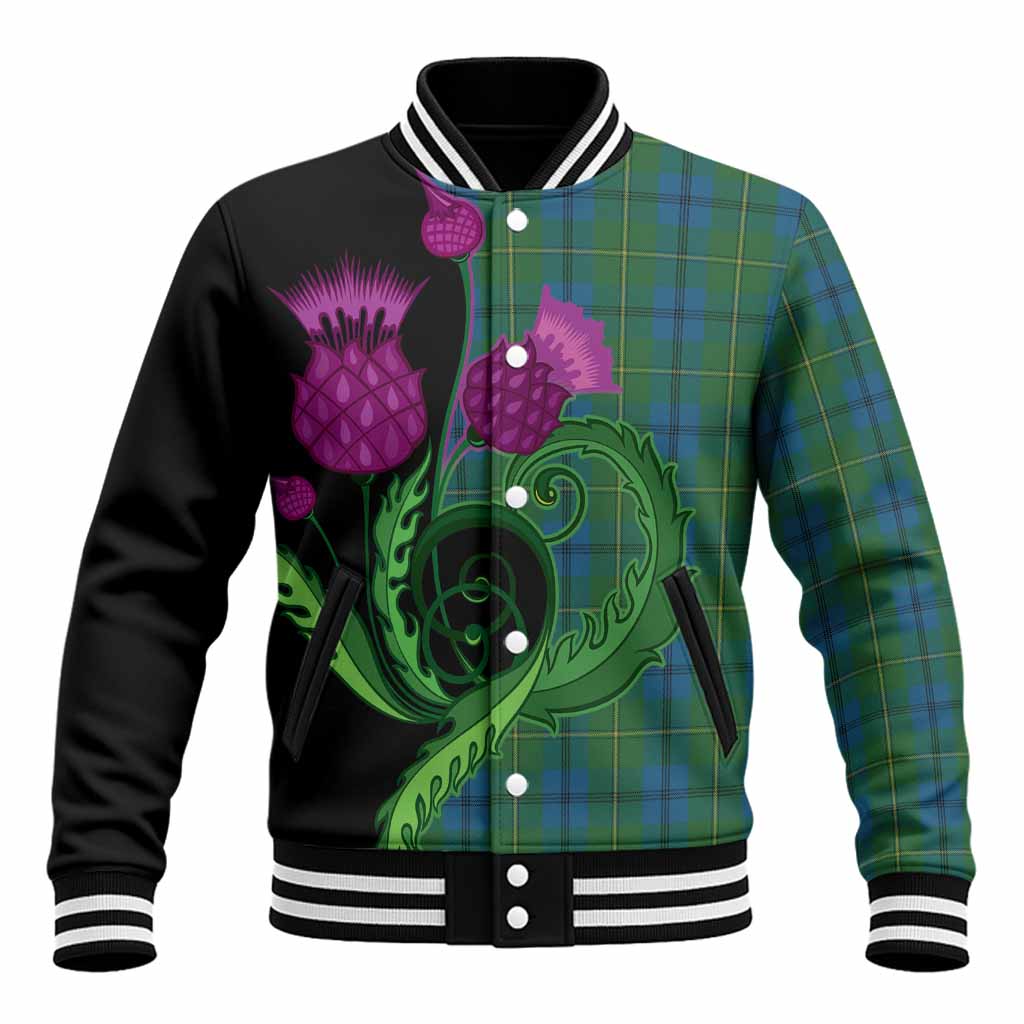 Johnstone (Johnston) Tartan Baseball Jacket Traditional Scottish Thistle
