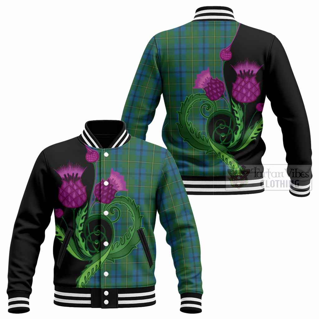 Johnstone (Johnston) Tartan Baseball Jacket Traditional Scottish Thistle