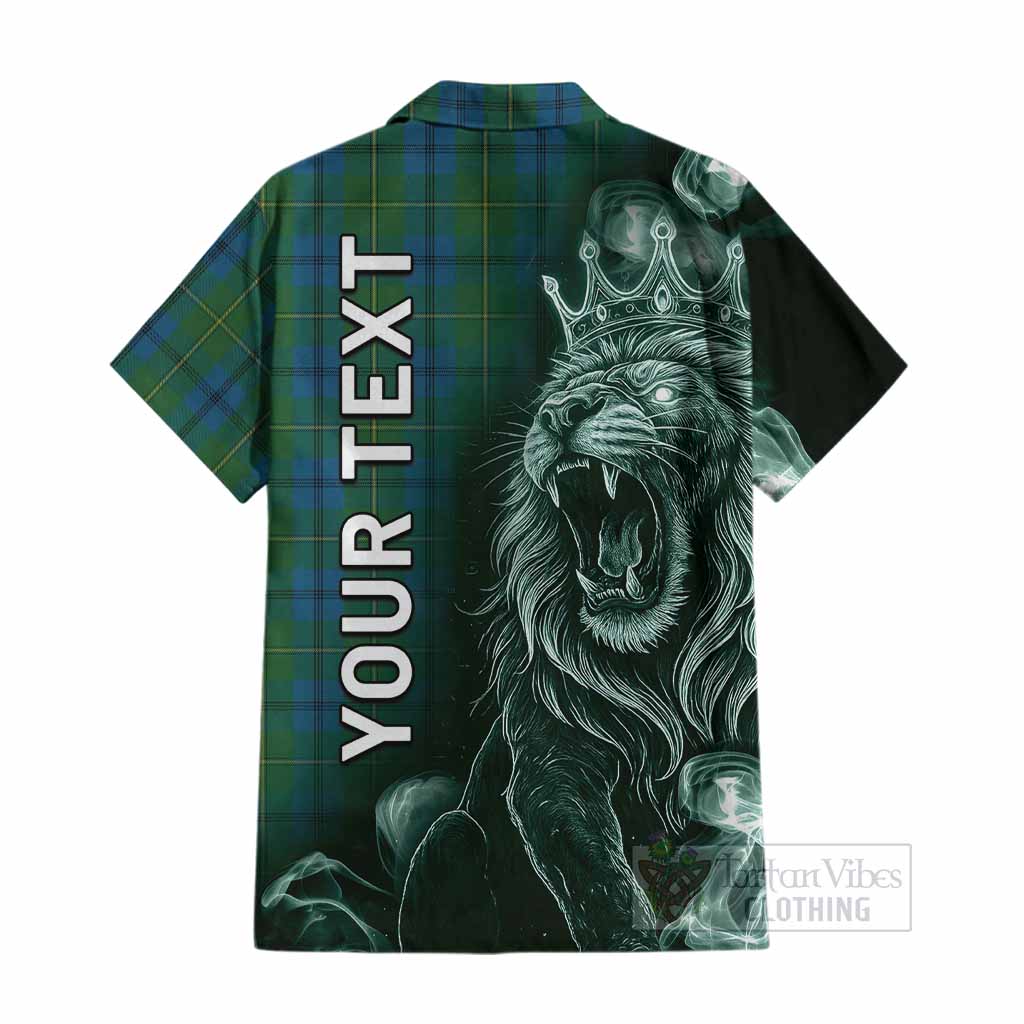 Johnstone (Johnston) Tartan Cotton Hawaiian Shirt Roaring Lion Heritage