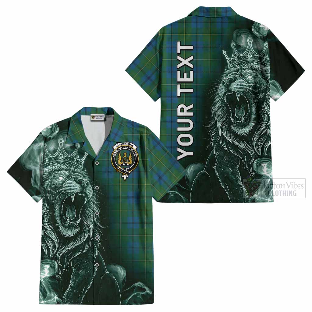 Johnstone (Johnston) Tartan Cotton Hawaiian Shirt Roaring Lion Heritage