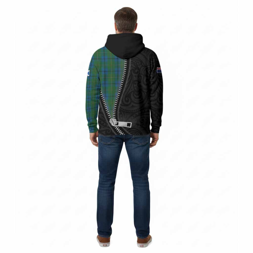 Johnstone (Johnston) Tartan Cotton Hoodie New Zealand Pattern Unique Zipper Stylized